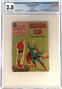 Action Comics 242 Italian Nembo Kid CGC 2.0 CR to OW 1958 1st Brainiac - Picture 1 of 3