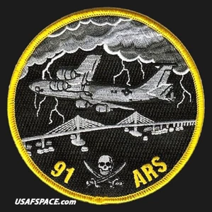 USAF 91st AIR REABASTECIMIENTO SQ -91 ARS- MACDILL AFB, FL - PARCHE DE VEL ORIGINAL - Imagen 1 de 4