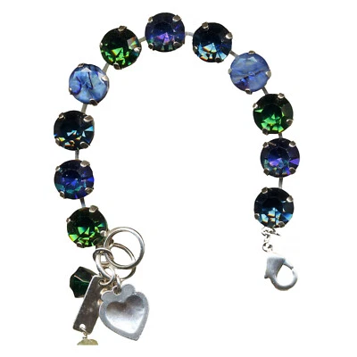 Марианский браслет душевный королевский синий, сапфир, изумруд и мраморный камень Австрия... - Изображение 1 из 3