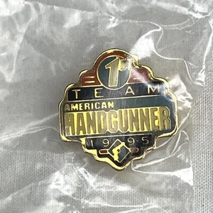 American Handgunner Magazine Pin 1st Team Vintage 1995 Firearms Badge New Sealed - Picture 1 of 3