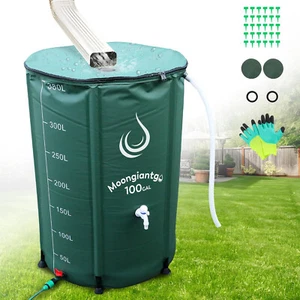 Moongiantgo 100 Gallon Collapsible Rain Barrel with Scale Line, Filter Spigot - Picture 1 of 11