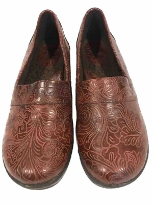 Thom McAn Maysun Toillie Step Brown Slip On Clogs Women's size 9M Loafers Floral - Image 1 of 4