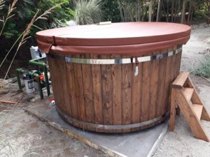 Whirlpool Badefass Externer Garten Bad Thermoholz Pool Ofen Holz Fass - Bild 1 von 8