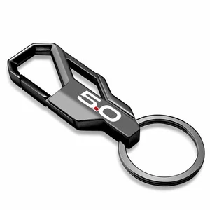Ford Mustang 5.0 Gunmetal Gray (Black) Snap Hook Metal Key Chain - Bild 1 von 5