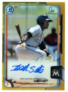 ISAEL SOTO 2015 Bowman Chrome Gold Refractor Auto 27/50 #BCAP-IS