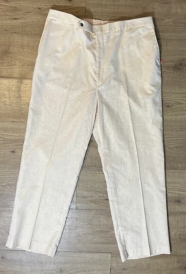 Pantalones de vestir informales Haggar EZ informales para hombre 38x30 frente plano melocotón NUEVO Foto 1 de 4