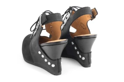 Mujer John Fluevog Zenobia Negro Slingback Cuña 6 #G24 Foto 1 de 4