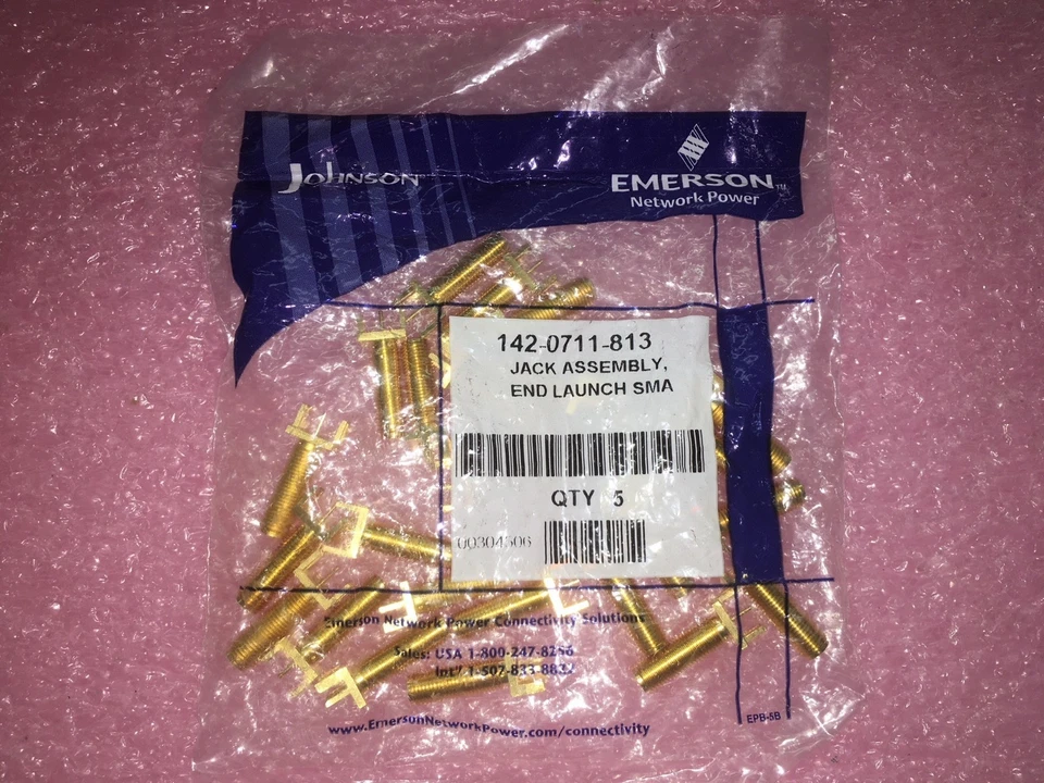 (LOTE DE 5 PIEZAS) 142-0711-813, Emerson, CONN SMA JACK STR 50OHM EDGE MNT RoHS Foto 1 de 1