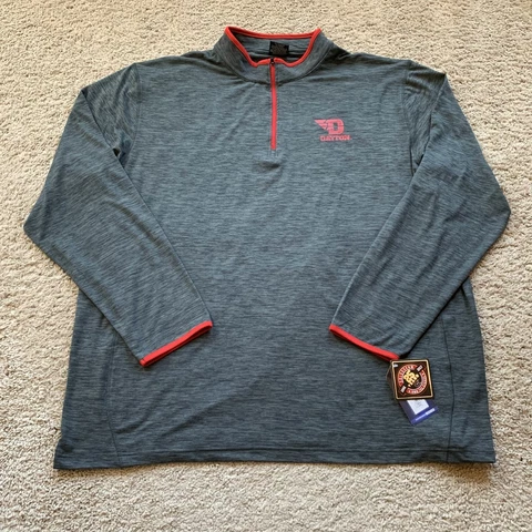 Dayton Flyers Shirt Mens XL Gray Quarter Zip Long Sleeve College Colosseum Cover