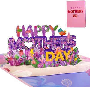 Mothers Day Card Pop Up Flowers 3D for Mom style E - Picture 1 of 7