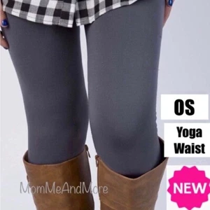 NEW OS Solid Gray Leggings for Women YOGA WAIST (Feel Soft as Lularoe) fit 0-12 - Picture 1 of 9