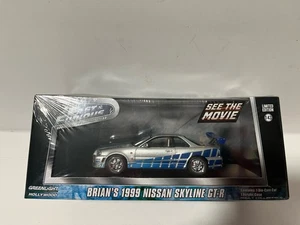 1/43 - Greenlight-Fast & Furious- Brian’s 1999 Nissan skyline GT-R - New-Sealed - Foto 1 di 3