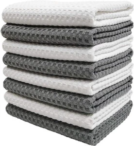 Ultra Premium Microfibre Kitchen Dish Tea Towel Waffle Weave, 8 Pack (40x71 cm) - Picture 1 of 5