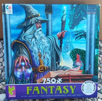 Rompecabezas de fantasía bola de cristal dragón mago 750 piezas Ceaco Foto 1 de 3