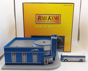 MTH 30-9040 O Gauge Assembled Greyhound Bus Station EX/Box - Picture 1 of 8