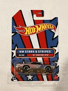 Coche de juguete Hot Wheels 67 Pontiac GTO estrellas y rayas 2/8 diecast 1/64 nuevo Mattel - Imagen 1 de 6