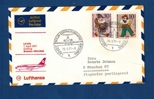 Lufthansa Erstflüge LH 976 Berlin-Zentralflugh. Tempelhof-Bremen-München 1.4.71 - Bild 1 von 2