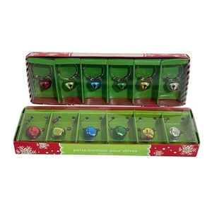 Pier 1 Getränk Charms Glocken Feiertag Ornamente festlich bunt 2er Set Boxen NEU - Bild 1 von 9