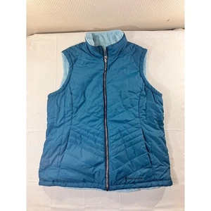 Free Country Wendeweste Damen türkis blau Fleece Puffer gesteppt Größe L - Bild 1 von 7