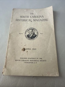 April 1963 The South Carolina Historical Magazine booklet SC Middleton Sams - Bild 1 von 7