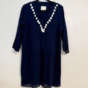 Sail to Sable Damen Kleid Medium Tunika Mini Coastal Resort Blau Cover Up - Bild 1 von 10