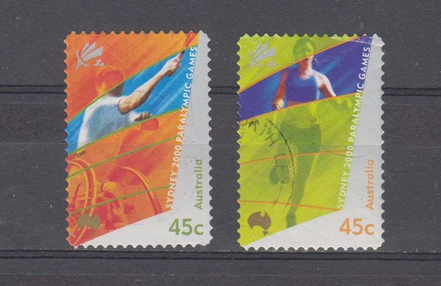 AUSTRALIA  : 2000 - USED - SCOTT # 1855/56 PARALYMPICS  SYDNEY - Image 1 of 1