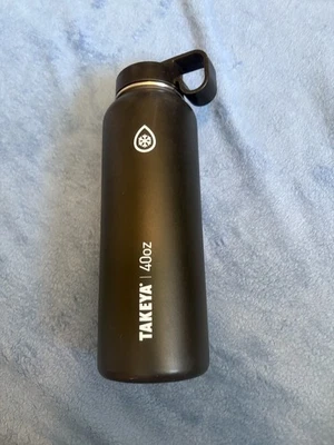 Takeya 40oz. Insulated Water Bottle Black With Folding Straw Lid  - Image 1 of 4