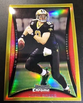 2008 Bowman Chrome Gold Refractor Drew Brees /50 #BC111 New Orleans Saints - Image 1 of 4