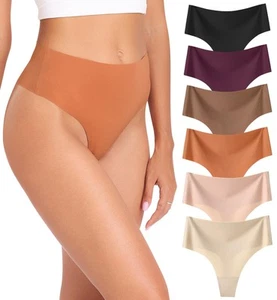 Wealurre Womens Underwear High Waisted Seamless Thongs for Women Breathable N... - Picture 1 of 6