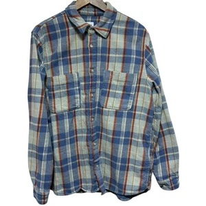 Camisa ZARA Para Hombres XL Azul Franela a Cuadros Ajuste Relajado Botón Delantero Peso Pesado - Imagen 1 de 8