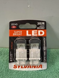 NUEVAS BOMBILLAS LED ROJAS BRILLANTES Sylvania ZEVO 3157R TAMBIÉN SE ADAPTA A 3057/4057 PAQUETE DE 2 - Imagen 1 de 8