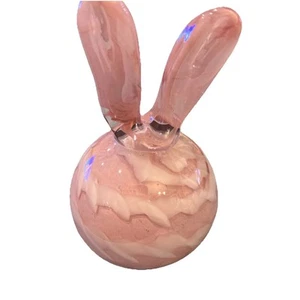 Dekorative rosa moderne Glas Hasen Figur - Bild 1 von 6