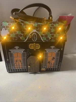 NWT Betsey Johnson Light Up FOREVER HOME Black Faux Leather Purse/Crossbody Bag - Image 1 of 4