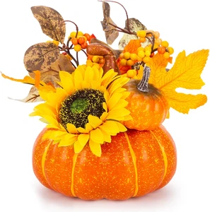 Decoración de calabaza, centros de mesa de otoño para mesas, calabazas artificiales para decoración, - Imagen 1 de 12