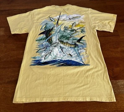 Guy Harvey Swordfish T-Shirt Men’s Small Yellow Fishing  - Image 1 of 4