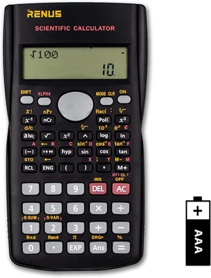RENUS 2-Line Engineering Scientific Calculator Function For Students & Teachers
