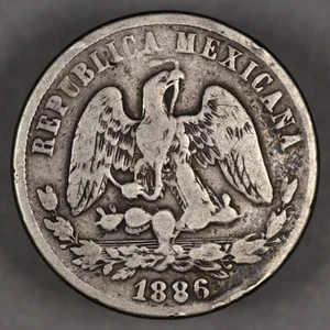 1886 Pi R Mexico Silver 50 Centavos - Picture 1 of 2