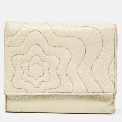 Cartera compacta triple pliegue Montblanc Starisma de cuero blanco Foto 1 de 4