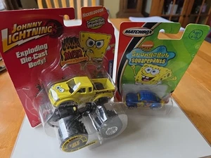 2 Spongebob Johnny Lightning Monsters Truck & VW Beetle Bug Squarepants 1:64 New - Picture 1 of 5