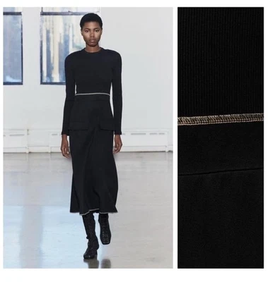 Zara Topstitched Midi Dress Women’s Size Large Long Sleeve Classic New 0264/52 - Image 1 of 4