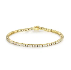 2.14ct Lab Grown Diamond Tennis Bracelet - 10K Solid Yellow Gold - 2mm - 15.24cm - Picture 1 of 4