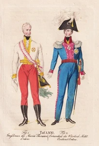 Militar-María-Teresa-Orden Militar-Carls-Orden disfraces traje grabado 1821 - Imagen 1 de 1