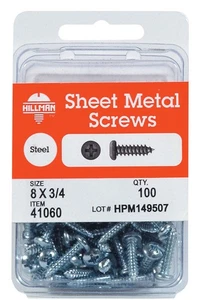 Hillman 41052 Phillips Pan Head Steel Metal Screw #6 x 3/4 L in. (Pack of 5) - Picture 1 of 1