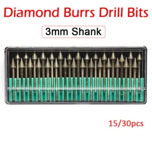 30 tlg. Diamant Fräser Set Diamant Schleifer Bohrer Set Schleifstift für Dremel - Bild 1 von 6