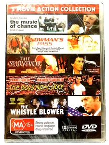 5 Movie Action DVD Collection - Whistle Blower - Music Of Chance R0 New Sealed - Picture 1 of 2