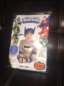 DC SUPER FRIENDS COMICS BATMAN INFANT TODDLER SIZE 6-12 MONTH HALLOWEEN COSTUME - Picture 1 of 3