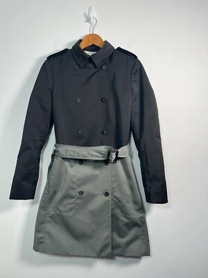 JOSEPH bicolor talla 38 con cinturón gabardina negro gris diseñador de lujo clásico Foto 1 de 4