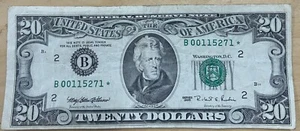 1995 TWENTY $20 DOLLAR FEDERAL RESERVE 'STAR' NOTE - LOW SERIAL - Picture 1 of 2