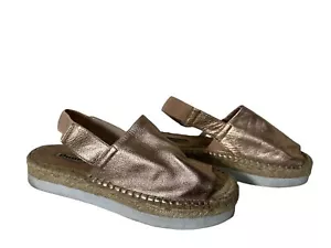 VGC Womens Dune UK 4 EU 37 Champgne Lucindie mules Espadrille Platform slingback - Picture 1 of 6