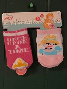 2 Pairs Disney's Cinderella/Once Upon A Time Rattle Socks 0-6 Months *New* g1 - Picture 1 of 4